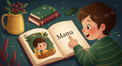 Child's delighted face as they discover their name in a storybook