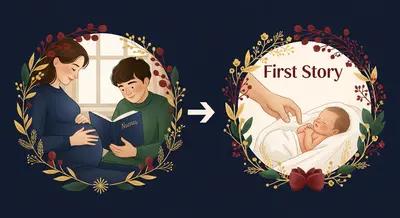 Parent reading to a baby, showing the early start of bedtime story traditions